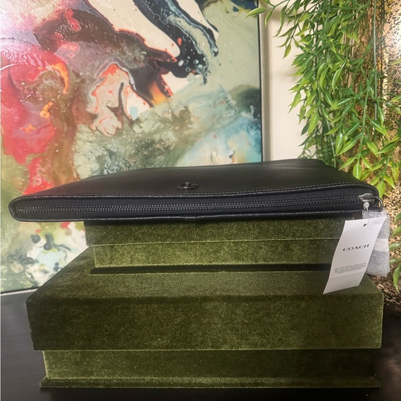 Coach Black Leather Clutch / NWT - Picture 2 of 7